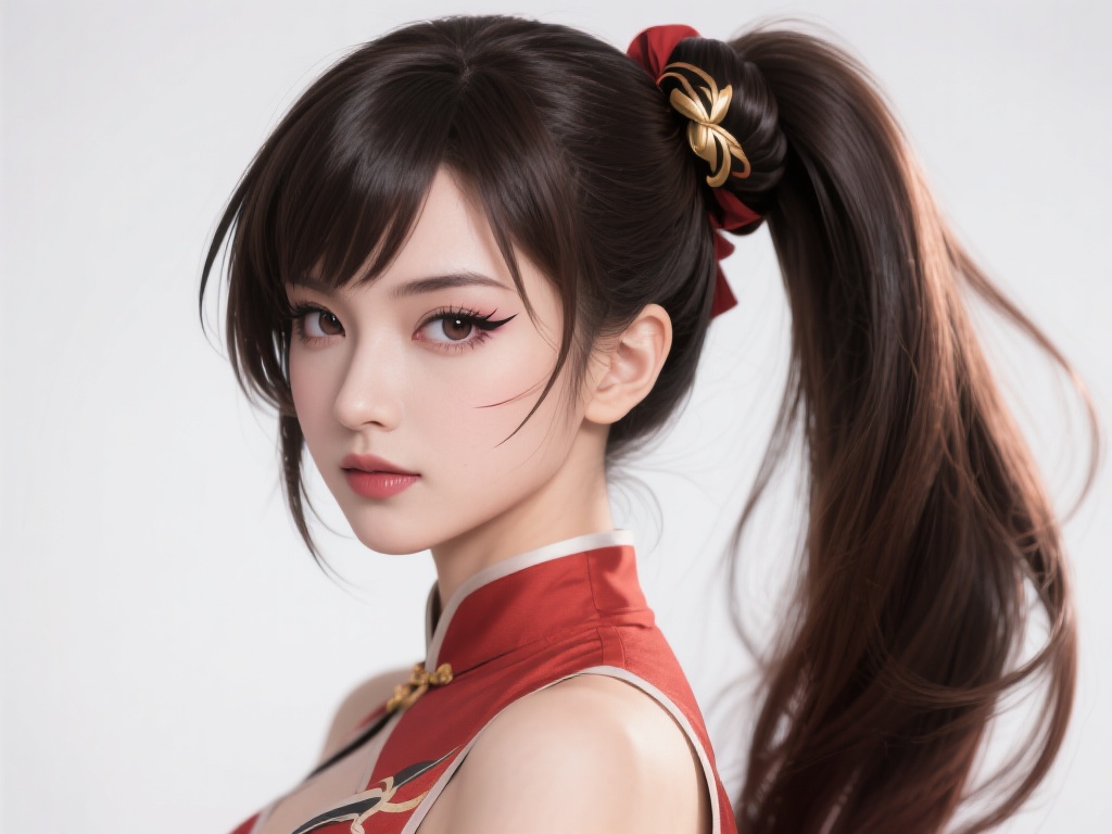 王者COS不知火舞:再拒绝可是不解风情哦! 妆容与发型:
妆容需要突出轮廓与神韵,